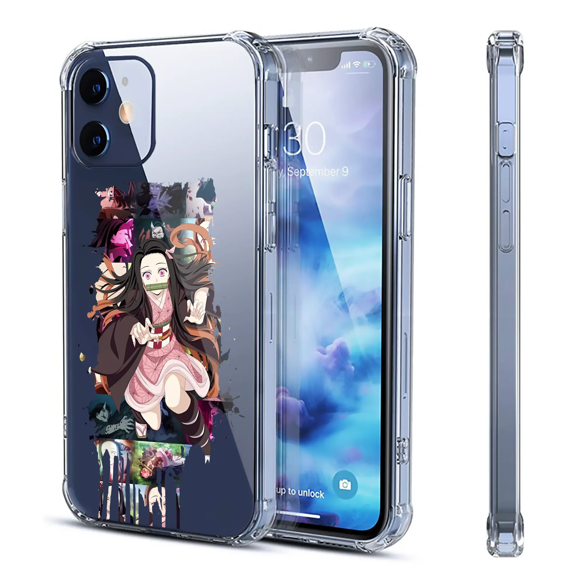 鬼滅の刃 グッズ,竈門 禰豆子 - IPhone 12シリーズ対応 ・ 透明スマホケース ・ クリアソフトケース ・ TPU素材 ・ 耐衝撃 ・ 高密着 ・ 防汚 防指紋 ・ 簡単着脱